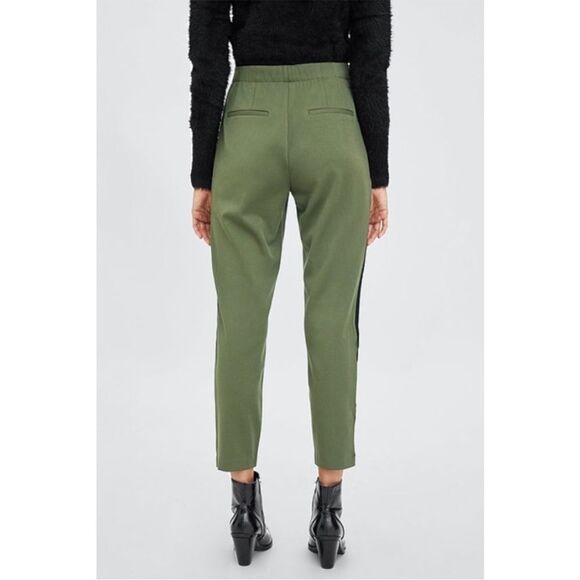 ZARA x TRF Collection Olive Green Trousers Pants w/ Side Stripes SZ XL - Picture 3 of 6